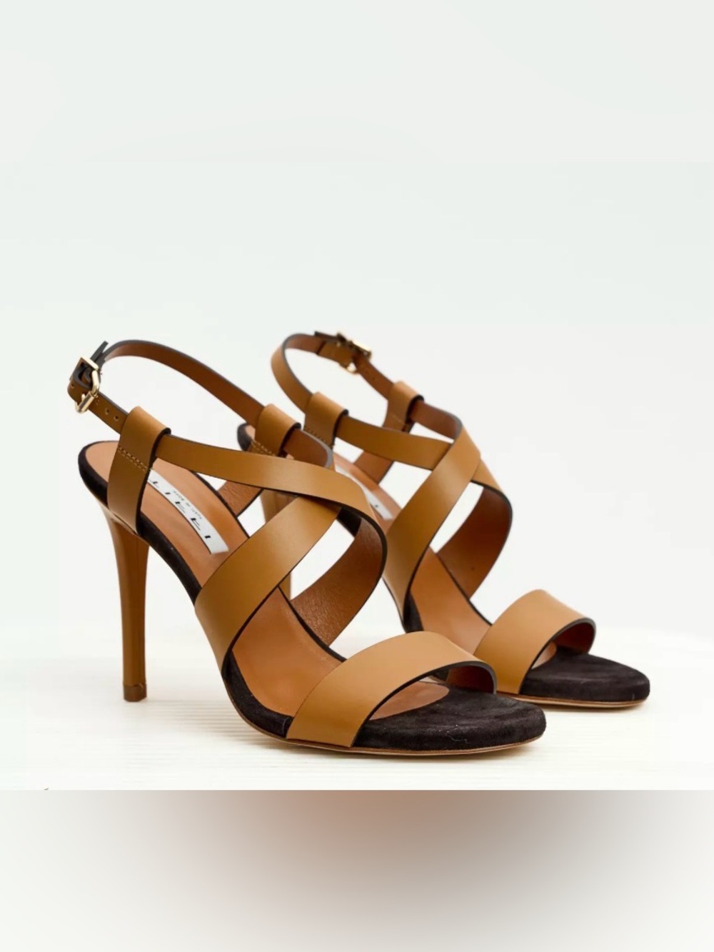 TIFFI Classic Tan/Brown Leather Strappy High-Heel Sandals